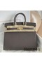 Hermes Birkin 25 Sellier Handmade Bag In Etain Epsom Calfskin Replica