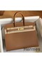 Hermes Birkin 25 Sellier Handmade Bag In Gold Epsom Calfskin Replica