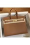 Hermes Birkin 25 Sellier Handmade Bag In Gold Epsom Calfskin Replica