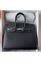 Hermes Birkin 25 Sellier Handmade Bag In Noir Epsom Calfskin Replica