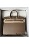 Hermes Birkin 25 Sellier Handmade Bag In Taupe Epsom Calfskin Replica