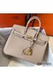Hermes Birkin 25cm Bag In Beige Clemence Leather GHW Replica
