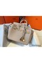 Hermes Birkin 25cm Bag In Beige Clemence Leather GHW Replica