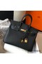 Hermes Birkin 25cm Bag In Black Clemence Leather GHW Replica