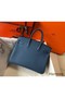 Hermes Birkin 25cm Bag In Blue Agate Clemence Leather GHW Replica