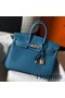 Hermes Birkin 25cm Bag In Blue Jean Clemence Leather GHW Replica