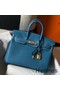 Hermes Birkin 25cm Bag In Blue Jean Clemence Leather GHW Replica