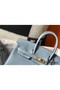 Hermes Birkin 25cm Bag In Blue Lin Clemence Leather GHW Replica