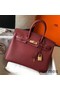 Hermes Birkin 25cm Bag In Bordeaux Clemence Leather GHW Replica