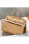 Hermes Birkin 25cm Bag In Chai Clemence Leather GHW Replica
