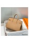 Hermes Birkin 25cm Bag In Chai Clemence Leather GHW Replica