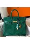 Hermes Birkin 25cm Bag In Green Embossed Crocodile Leather Replica