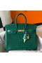 Hermes Birkin 25cm Bag In Green Embossed Crocodile Leather Replica