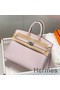 Hermes Birkin 25cm Bag In Mauve Pale Clemence Leather PHW Replica