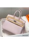 Hermes Birkin 25cm Bag In Mauve Pale Clemence Leather PHW Replica