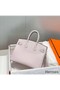 Hermes Birkin 25cm Bag In Mauve Pale Clemence Leather PHW Replica