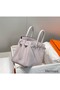 Hermes Birkin 25cm Bag In Mauve Pale Clemence Leather PHW Replica