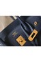Hermes Birkin 25cm Bag In Navy Blue Clemence Leather GHW Replica