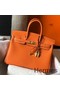 Hermes Birkin 25cm Bag In Orange Clemence Leather GHW Replica