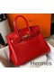 Hermes Birkin 25cm Bag In Red Embossed Crocodile Leather Replica