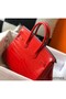 Hermes Birkin 25cm Bag In Red Embossed Crocodile Leather Replica