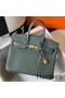 Hermes Birkin 25cm Bag In Vert Amande Clemence Leather GHW Replica