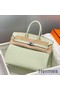 Hermes Birkin 25cm Bag In Vert Fizz Clemence Leather PHW Replica