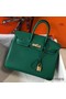 Hermes Birkin 25cm Bag In Vert Vertigo Clemence Leather GHW Replica