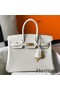 Hermes Birkin 25cm Bag In White Embossed Crocodile Leather Replica
