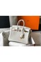 Hermes Birkin 25cm Bag In White Embossed Crocodile Leather Replica