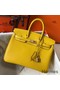 Hermes Birkin 25cm Bag In Yellow Clemence Leather GHW Replica