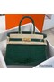 Hermes Birkin 30 Bag In Green Crocodile Porosus Shiny Skin Replica