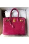Hermes Birkin 30 Bag In Rose Red Crocodile Niloticus Shiny Skin Replica