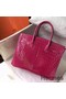 Hermes Birkin 30 Bag In Rose Red Crocodile Niloticus Shiny Skin Replica