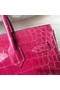 Hermes Birkin 30 Bag In Rose Red Crocodile Niloticus Shiny Skin Replica