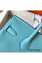 Hermes Birkin 30 Handmade Bag In Blue Atoll Clemence Leather Replica