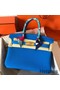 Hermes Birkin 30 Handmade Bag In Blue Clemence Leather Replica