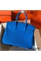 Hermes Birkin 30 Handmade Bag In Blue Clemence Leather Replica