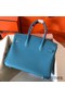 Hermes Birkin 30 Handmade Bag In Blue Jean Clemence Leather Replica