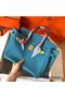 Hermes Birkin 30 Handmade Bag In Blue Jean Clemence Leather Replica