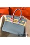 Hermes Birkin 30 Handmade Bag In Blue Lin Clemence Leather Replica
