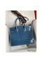 Hermes Birkin 30 Handmade Bag In Blue Tempete Crocodile Niloticus Shiny Skin Replica