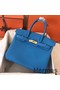 Hermes Birkin 30 Handmade Bag In Blue Zanzibar Clemence Leather Replica
