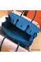 Hermes Birkin 30 Handmade Bag In Blue Zanzibar Clemence Leather Replica