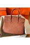 Hermes Birkin 30 Handmade Bag In Brown Ostrich Skin Replica