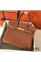 Hermes Birkin 30 Handmade Bag In Gold Clemence Leather Replica