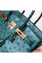 Hermes Birkin 30 Handmade Bag In Green Ostrich Skin Replica
