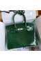 Hermes Birkin 30 Handmade Bag In Malachite Crocodile Niloticus Shiny Skin Replica
