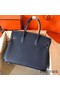 Hermes Birkin 30 Handmade Bag In Navy Blue Clemence Leather Replica