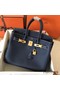 Hermes Birkin 30 Handmade Bag In Navy Blue Clemence Leather Replica